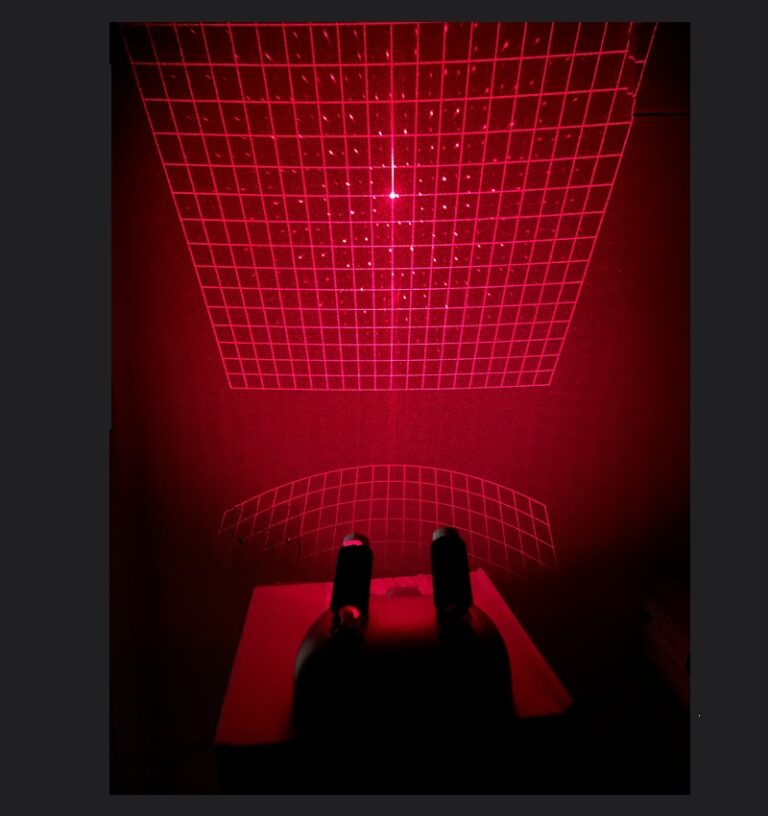 Laser Grid Matrix with twin beams projecting star and sqaure pattern